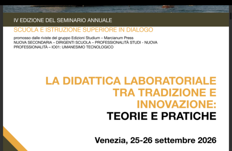 [IV EDIZIONE SEMINARIO ANNUALE]: SCUOLA E ISTRUZIONE SUPERIORE IN DIALOGO